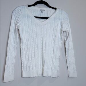 🔥Talbots Women's White Cable Knit Sweater🔥